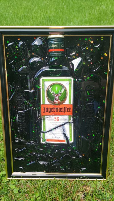Obraz Jagermeister 32x23,5cm industrial loft żywica prezent