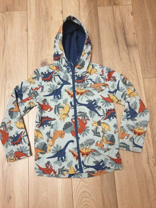Bluza kurtka z kapturem softshel dinozaury 128-140cm wym. na zdjęciach