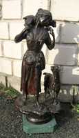 Скульптура Девушка с ягненком Бронза
