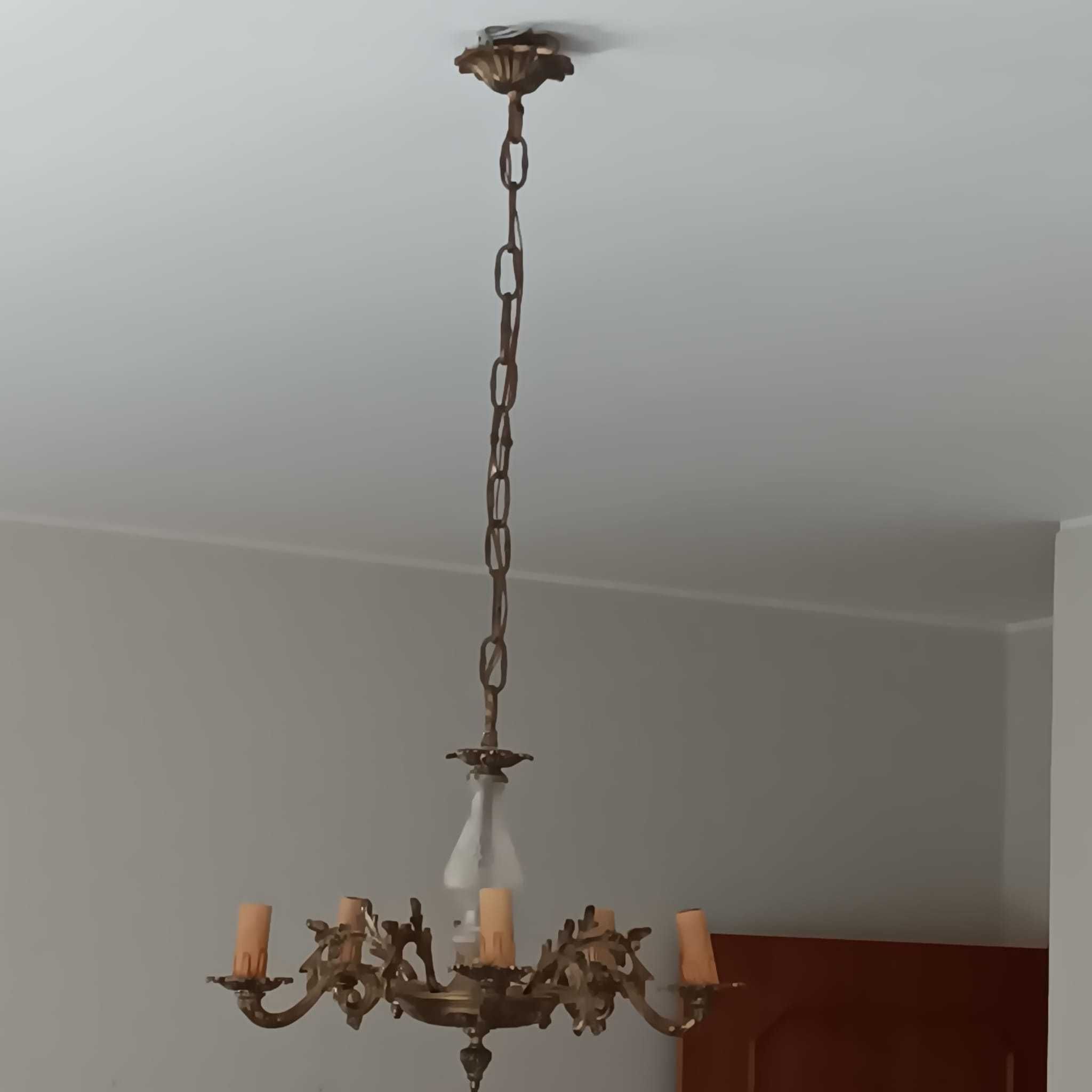 Candeeiro Cobre tipo Candelabro 6 lâmpadas