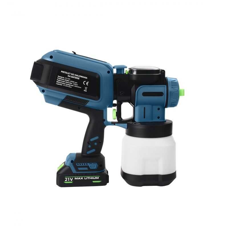 PISTOLET NATRYSKOWY akumulatorowy 21V 2500mAh pojemnik 1200 ml KD5480