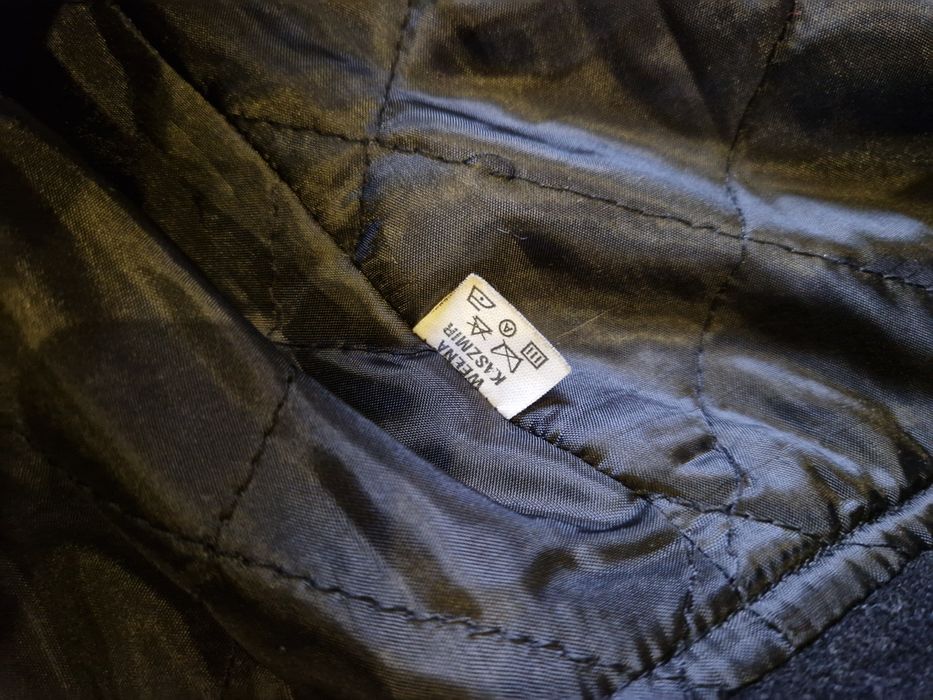 Płaszcz męski czarny długi kaszmir wełna 48 Giant