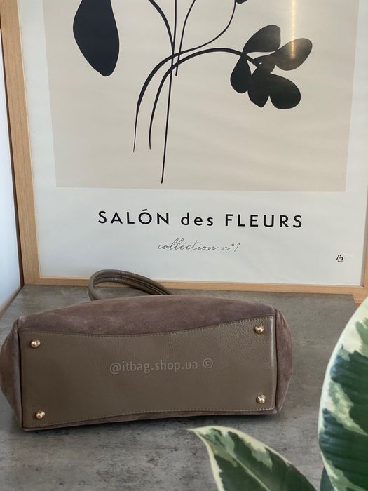 Замшева італійська сумка шопер, тоут. Итальянская замшевая сумка, кожа