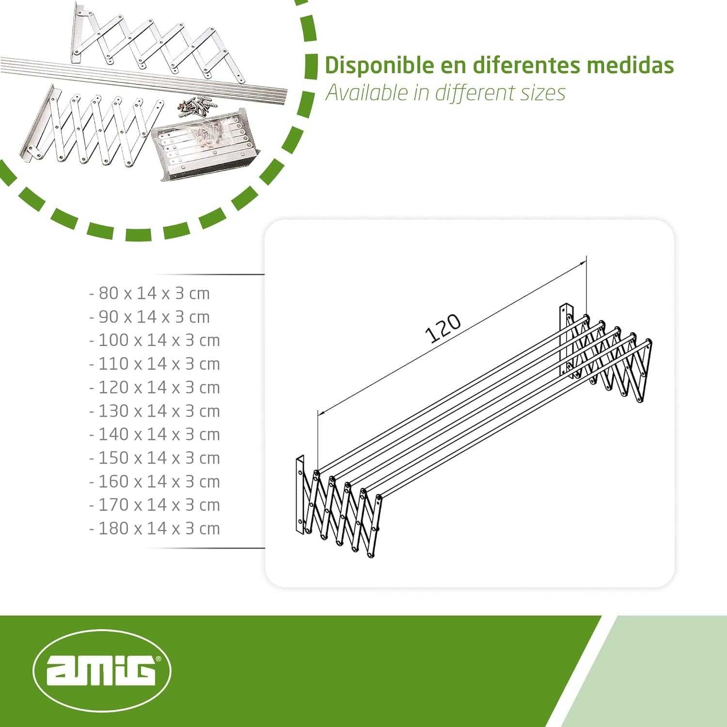 Amig Tendedero Extensible Kit Aluminio 1200 mm