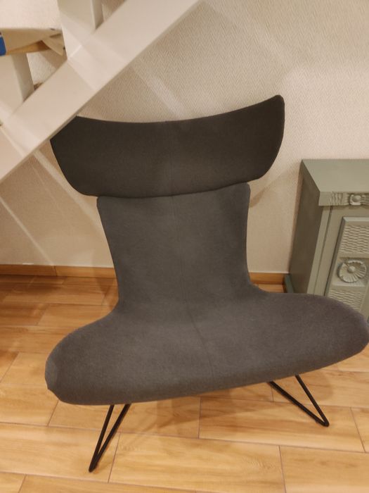 Designerski fotel na wzór imola szary elegancki