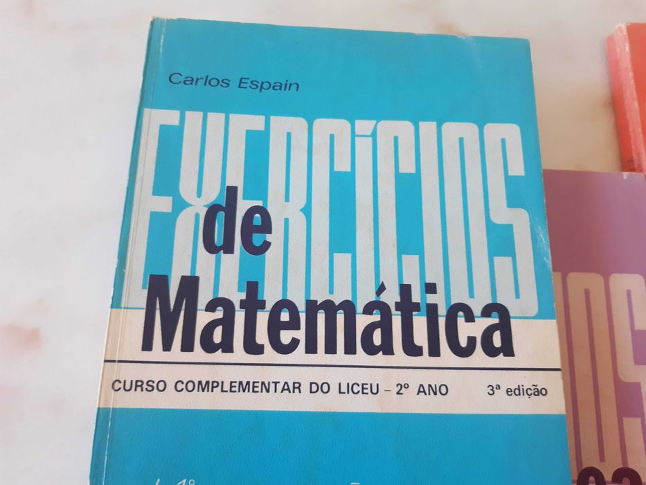 Exercícios matemática, 5 vols, c.complementar liceu, 1977/78