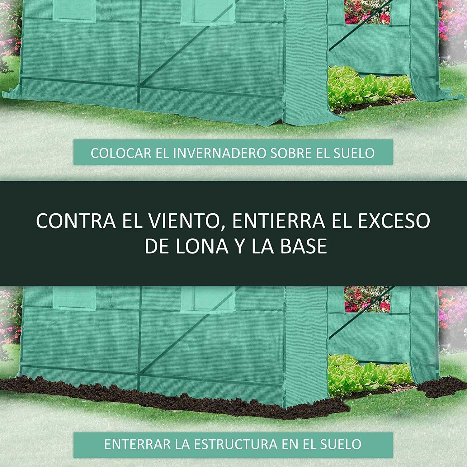 Estufa de jardim para cultivo de plantas, 250 x 200 x 200 cm