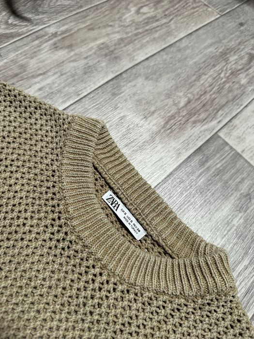Светр Zara Knitted Cotton Crewneck Sweater
