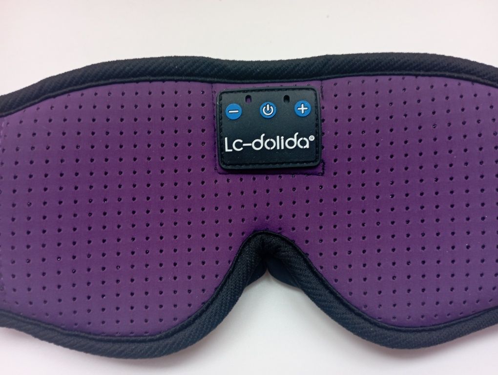 Maska do spania wbudowane Bluetooth fioletowa