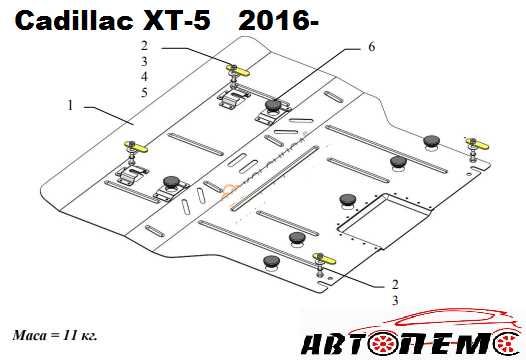 Захист двигуна КПП  Cadillac SRX XTS ATS  ELR Escalade BLS CTS XT5 XT6
