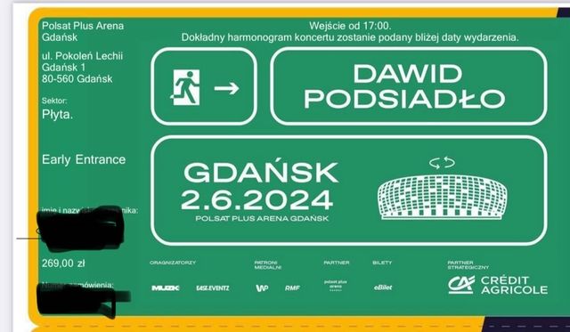 2 bilety Dawid Podsiadło