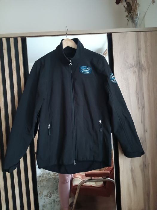 Czarny Softshell polar męski Polar Track kurtka tir jeździecka