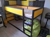 Łóżko Kura ikea czarne