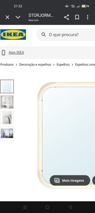 Espelho Storjorm c) iluminação LED. IKEA, NOVO