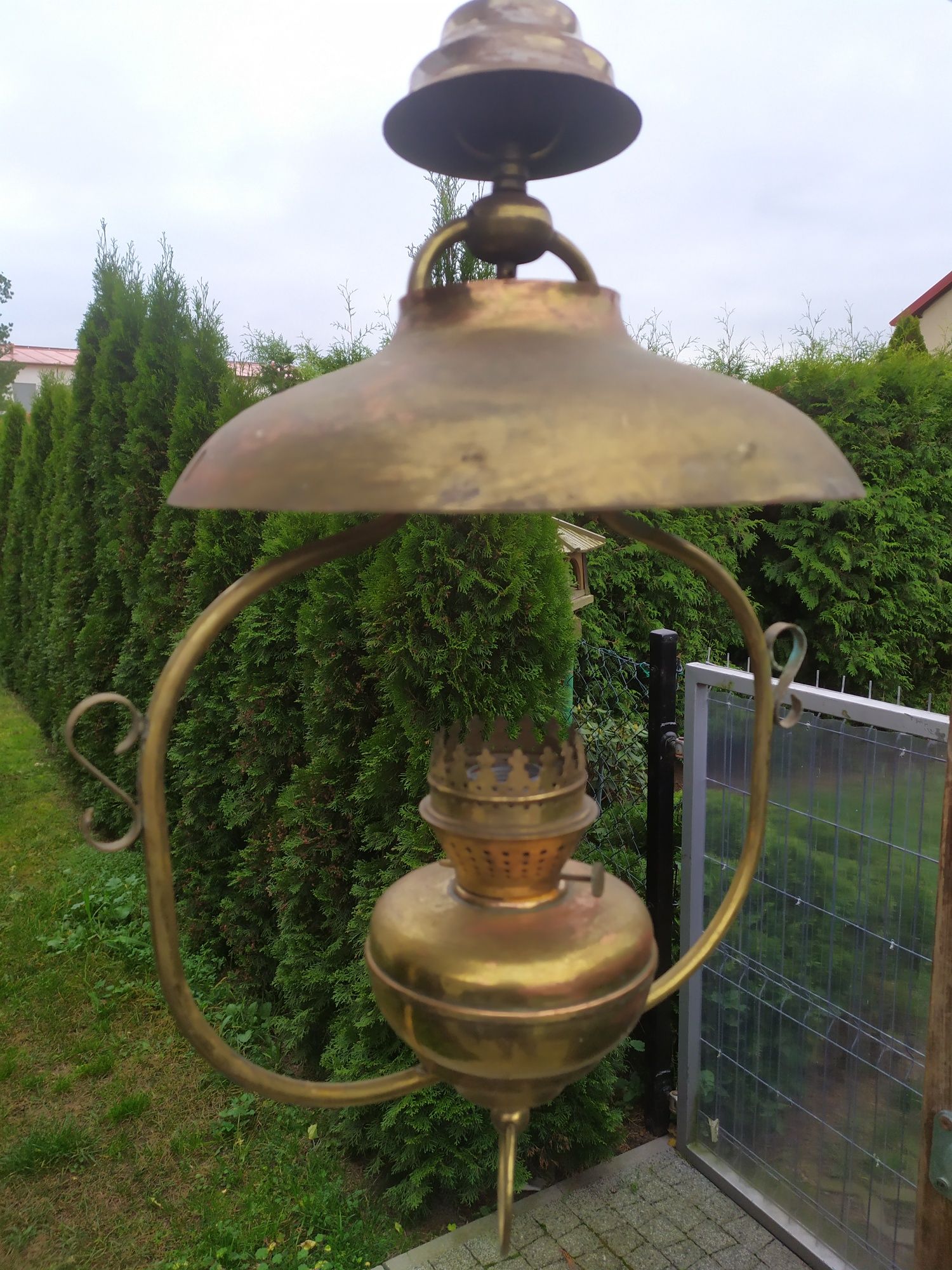 Stara lampa sufitowa wisząca mosiądz mosiężna mosiądzu