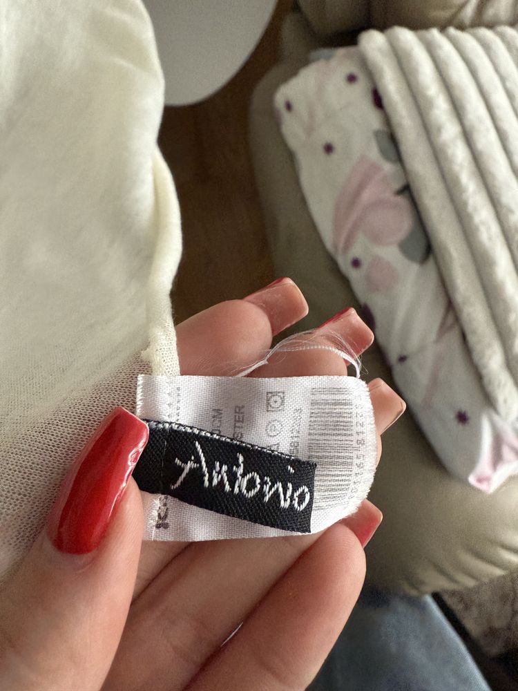 Kremowy szal komin ecru elegancki Antonio