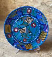 Мексиканська глиняна тарілка з ручним розписом Riviera Maya Mexico