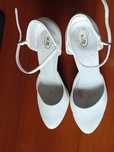 Buty białe ślubne obcas 7 cm