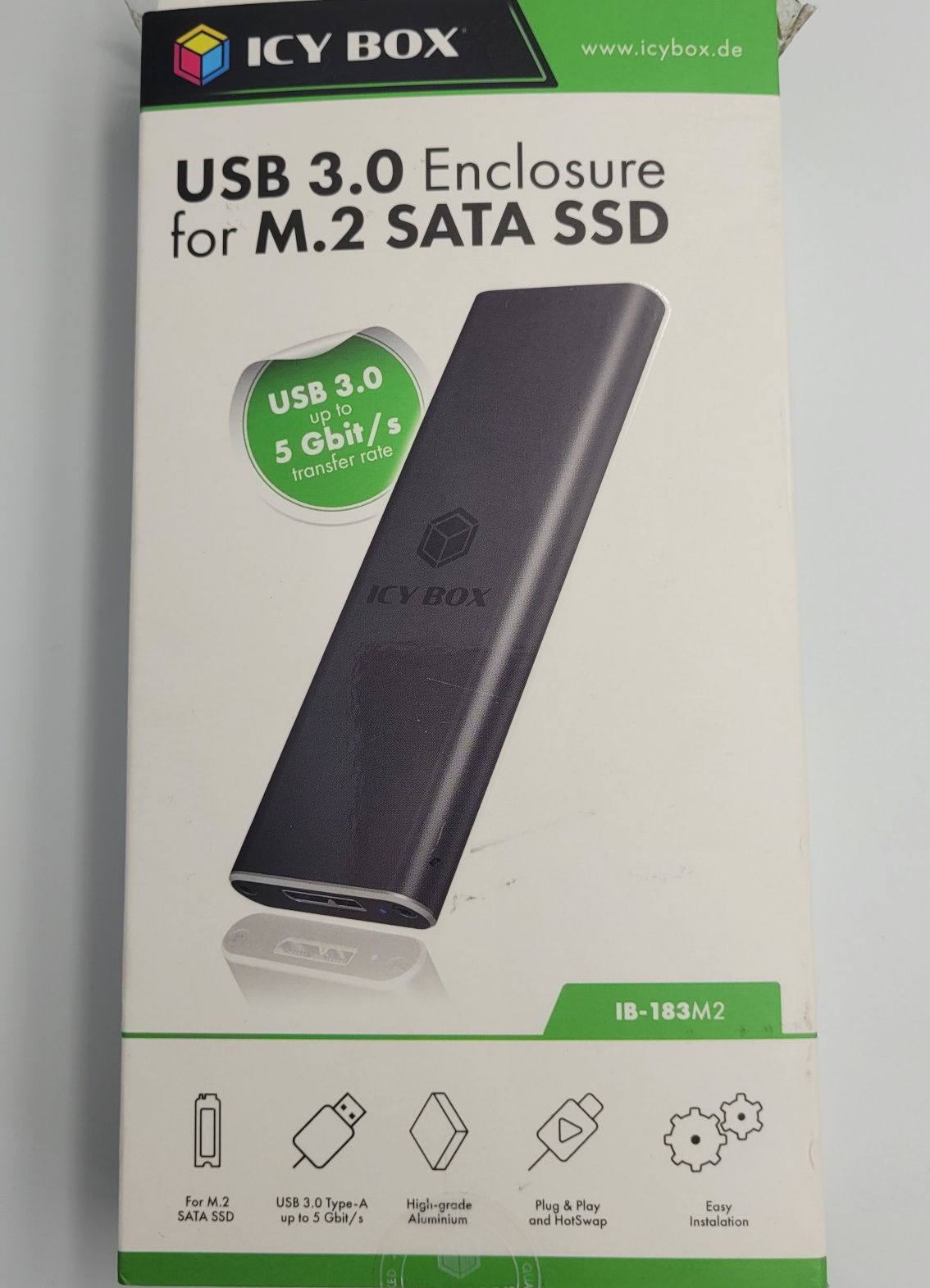 Icybox przejściówką z M2 na usb 3.0