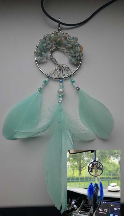 Красивая подвеска в авто ловеу снов дерево натуральные камни