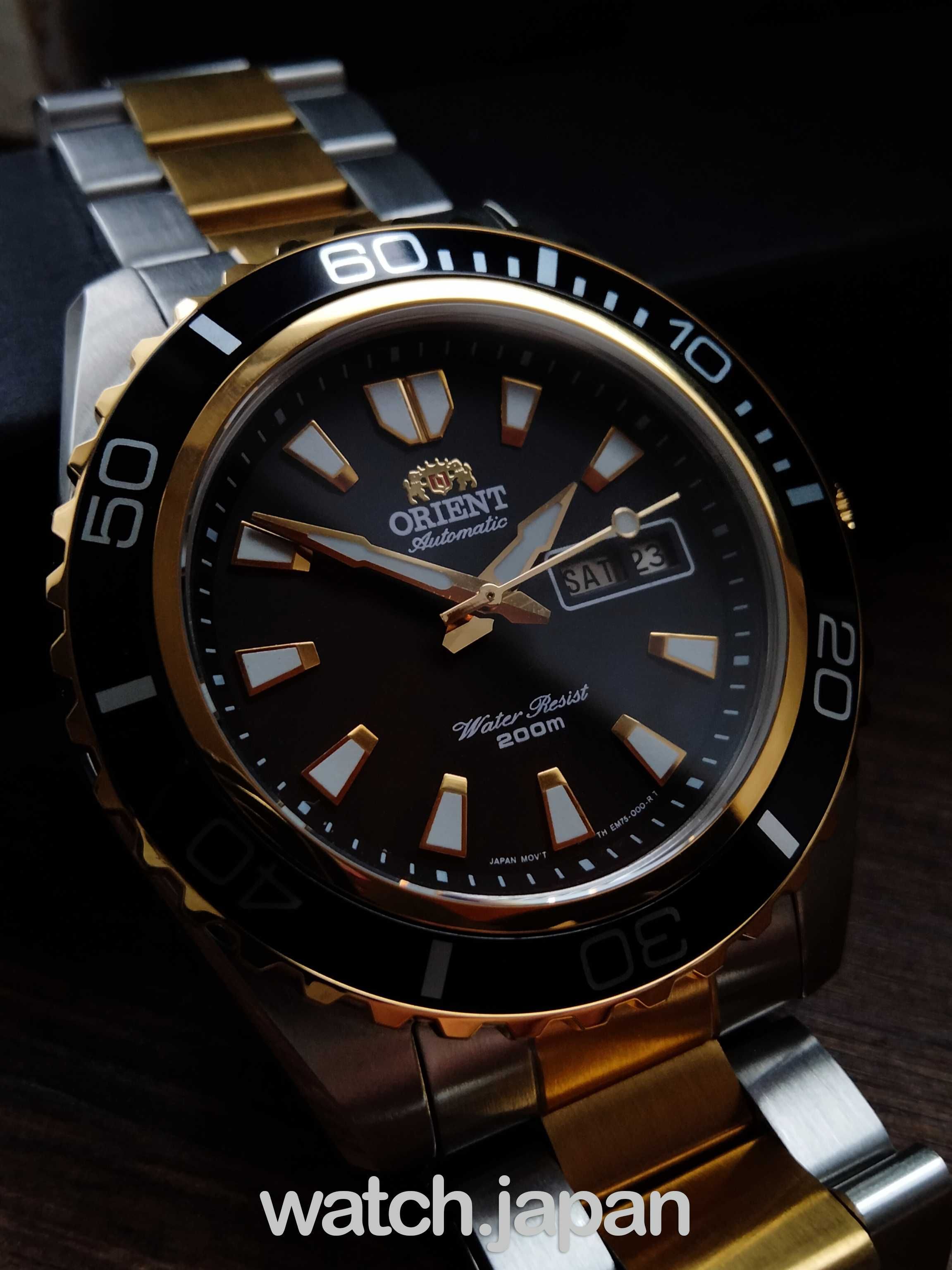 Часы - Годинник дайвер Orient Mako XL Gold Black + Коробочка