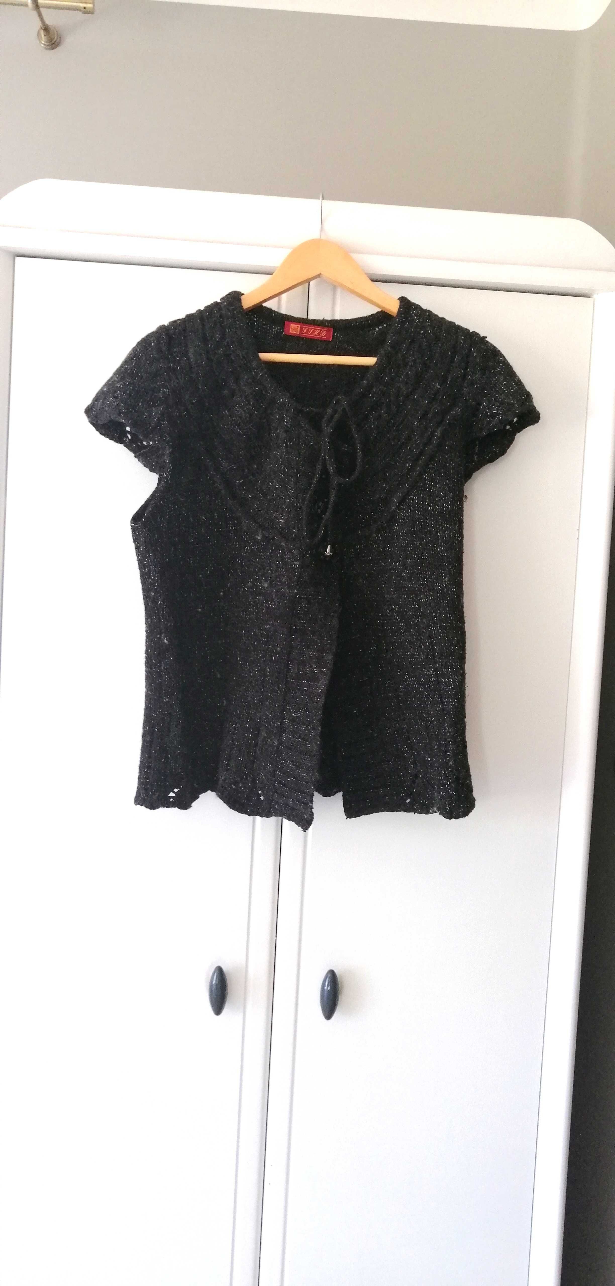 czarna kamizelka kardigan ciepla sweterkowa sweterek 48 50XXXL