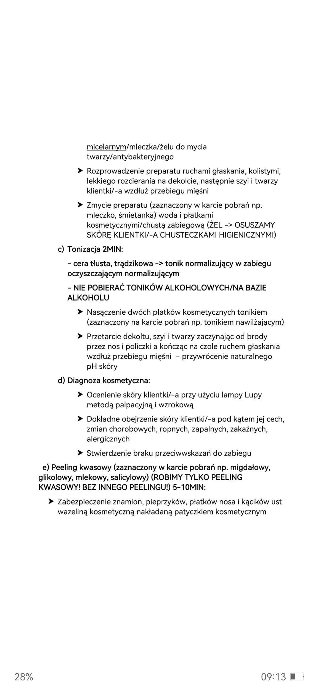 Notatki+dziennik praktyk technik usług kosmetycznych