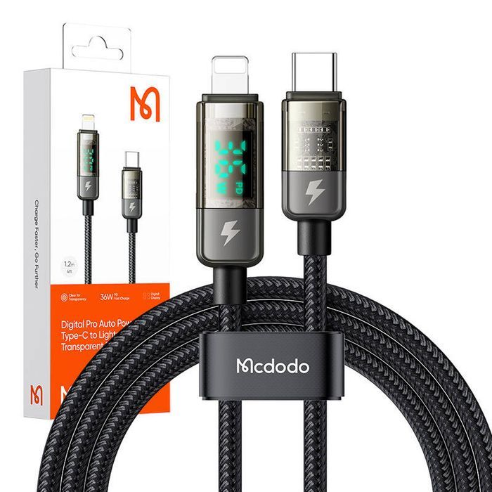 Kabel Mcdodo Ca-3600 Usb-C Lightning 36W Auto Power Off 1.2M Czarny
