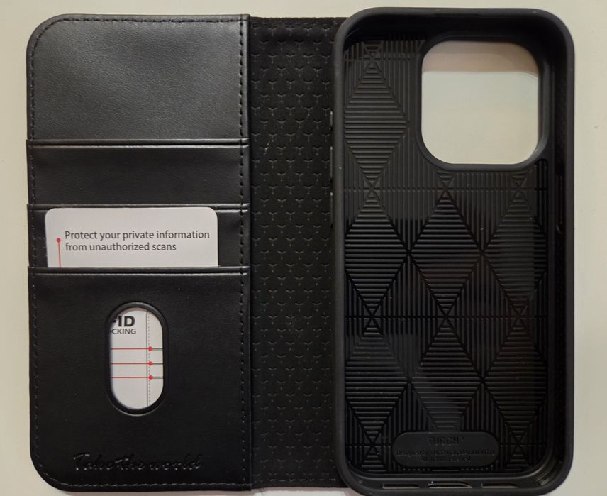 Tucch Etui z klapką do  IPhone 15 Pro czarne