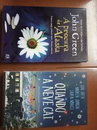 Livros "Quando a neve cai" e "À procura de Alasca"