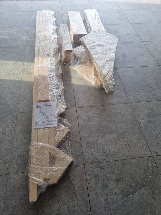 Schody MPMAX  zabiegowe zębinowe sosnowe lewe