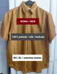 M L XL oversize unisex nowa jedwabna koszula vintage 100% jedwab