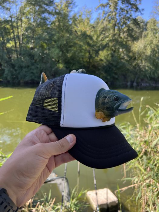 Кепка риба, бейсболка з рибою, креативна бейсболка, бейсболка рибака