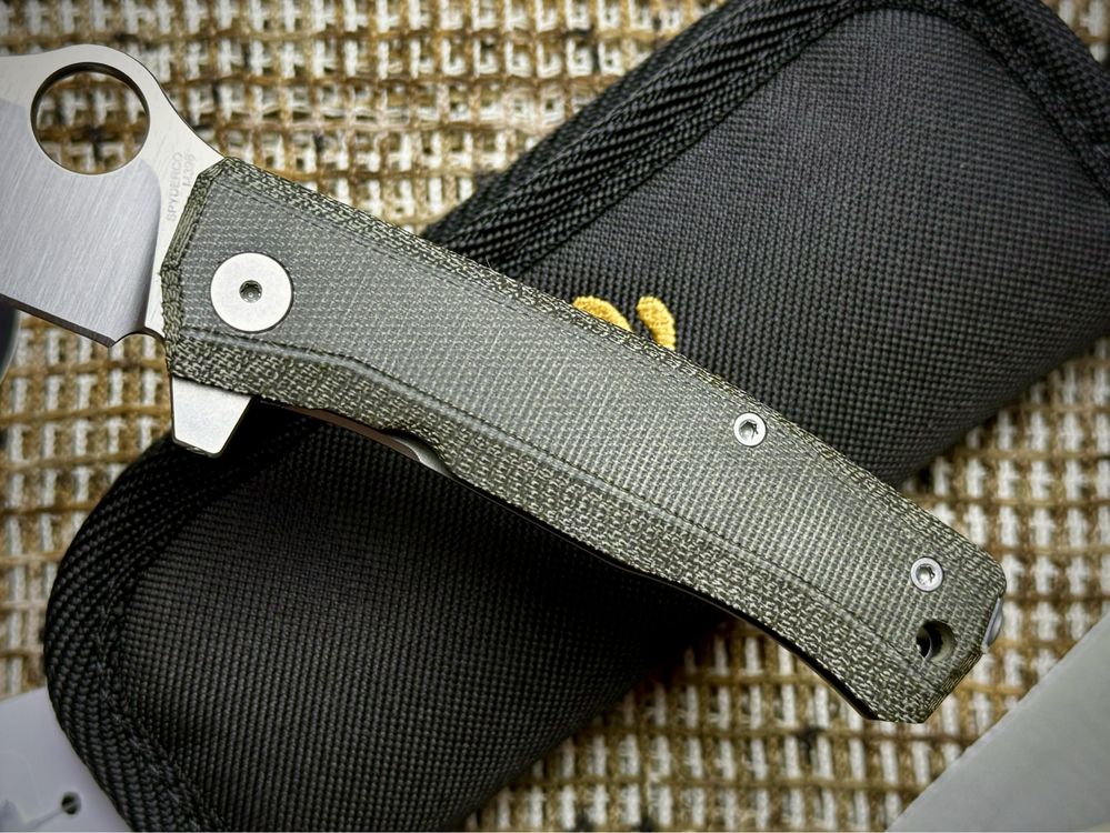 Нож Spyderco SpyMyto Flash Batch Green Micarta Ti Satin M398 Limited