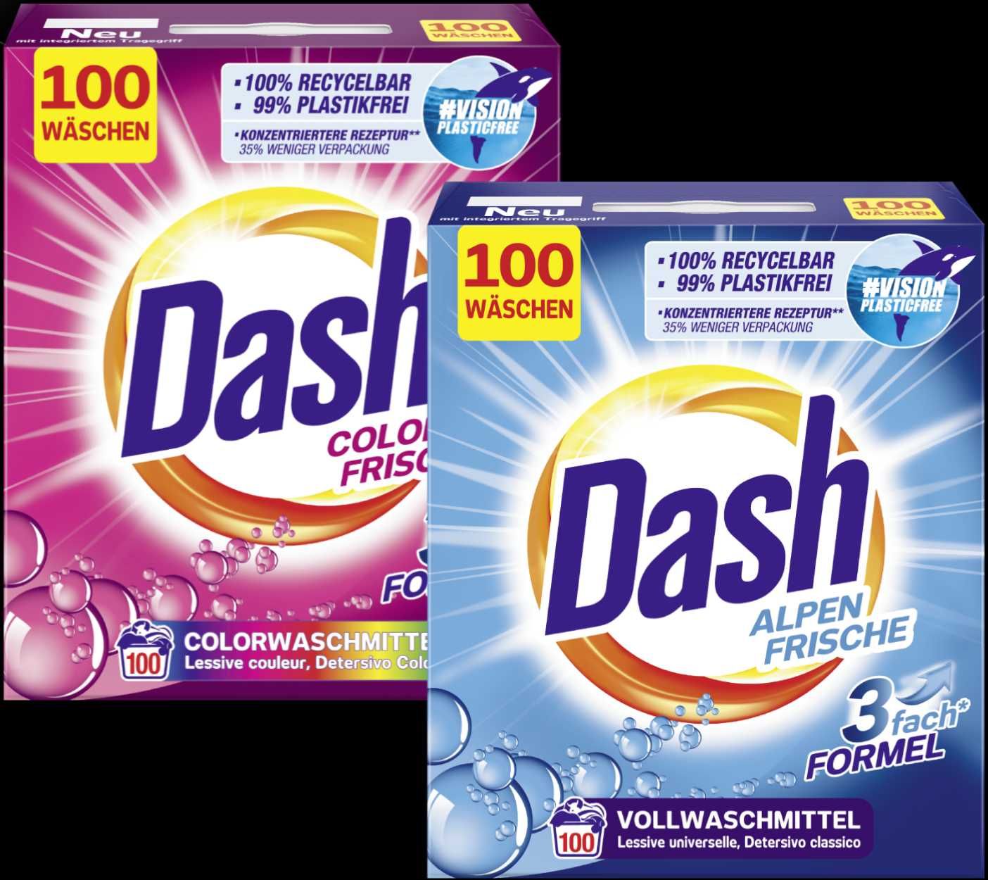 Dash proszek Color + Universal 2x 100 prań 2x 6kg DE