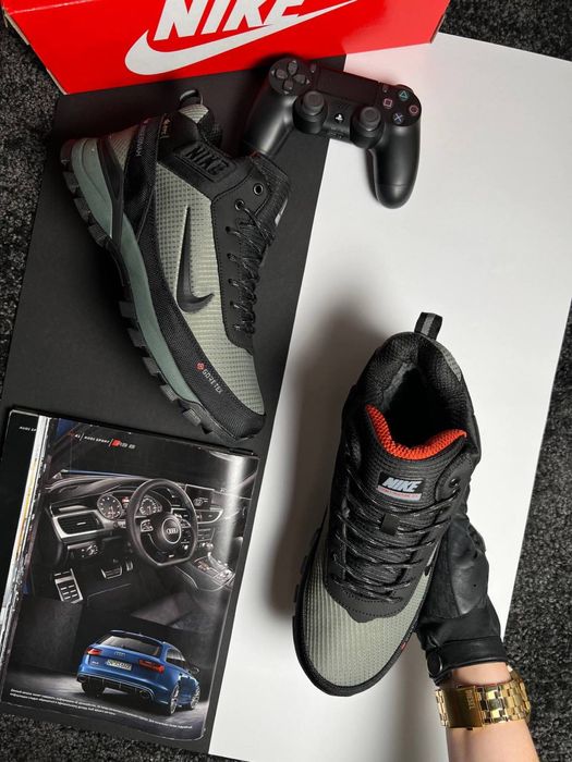 Чоловічі кросівки найк на хутрі Nike Rivah Fur Khaki Black [41-46]