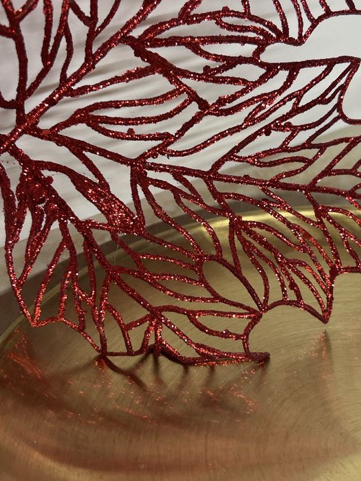 Lisc klonu brokat swieta ozdoba choinka boze narodzenie