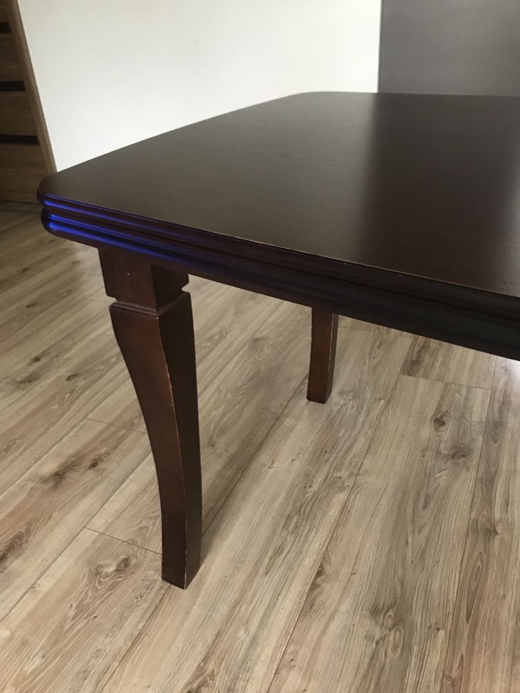 Stół drewniany 160-240x80cm + 10 krzeseł