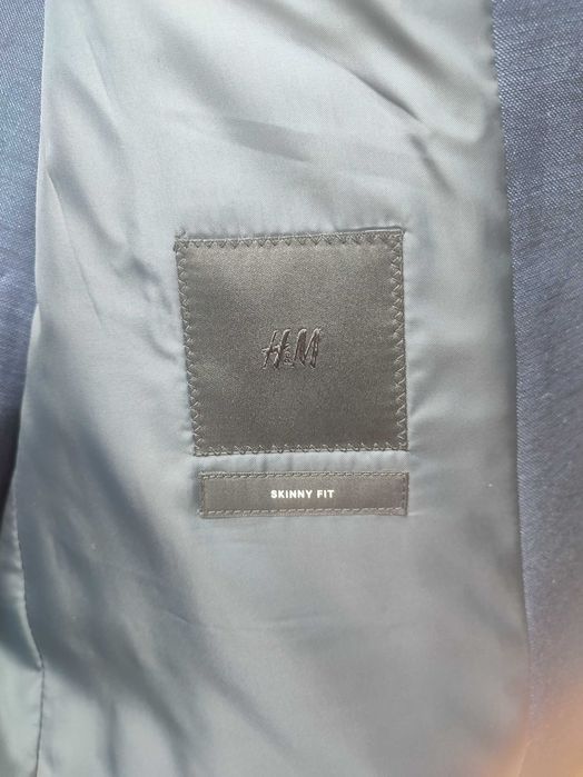 H&M Garnitur męski skinny, marynarka i spodnie rozmiar S/M r 34 granat
