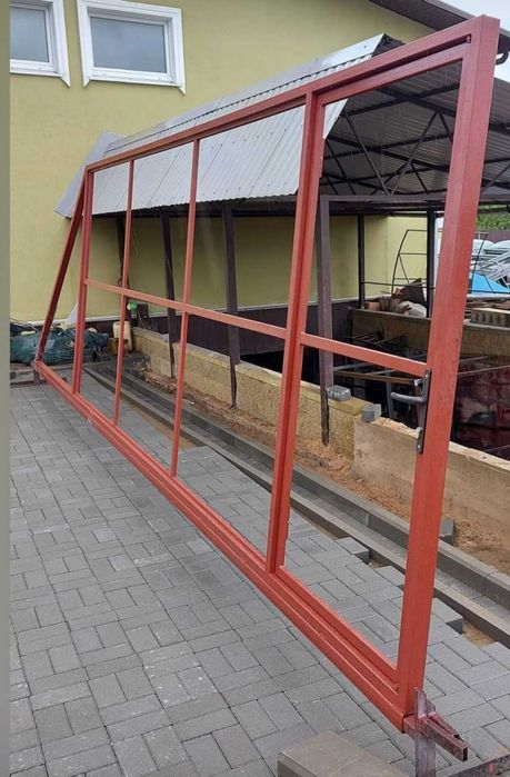 Ворота, відкатні ворота, т-профіль, Звари Сам, каркас воріт