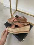 Tommy hilfiger nowe sandaly buty na platformie koturnie 39 silky nude