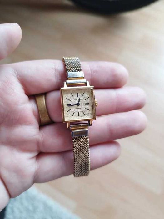 Zegarek Damski Pozłacany 10Au Sekonda 17 Jewels Vintage lata 60/70