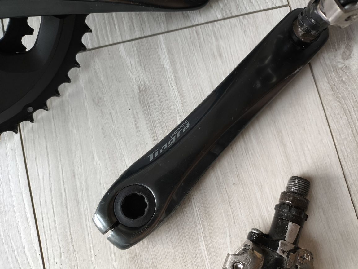 Mechanizm korbowy Shimano Tiagra + pedały Shimano SPD