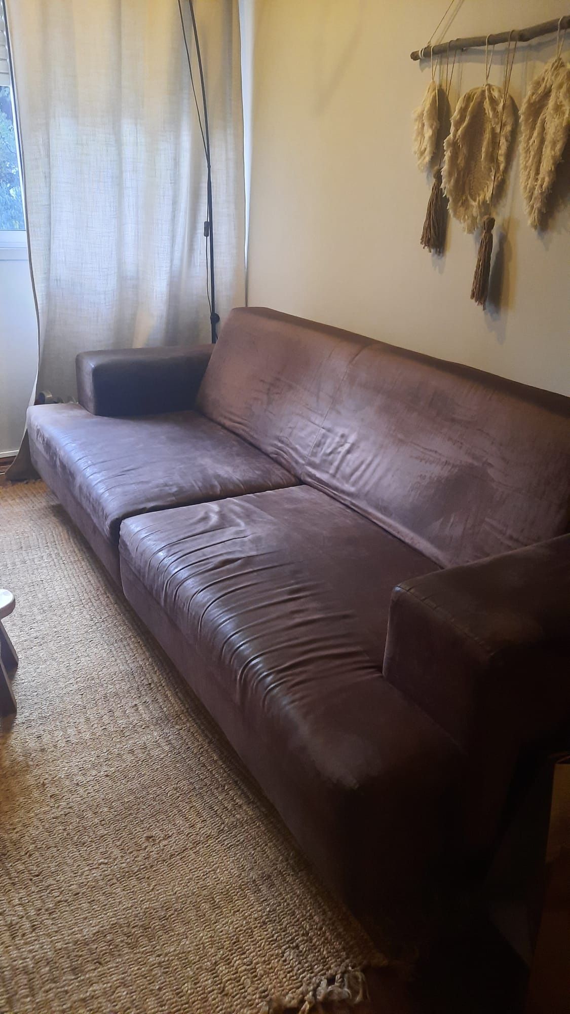 Sofa castanho usado