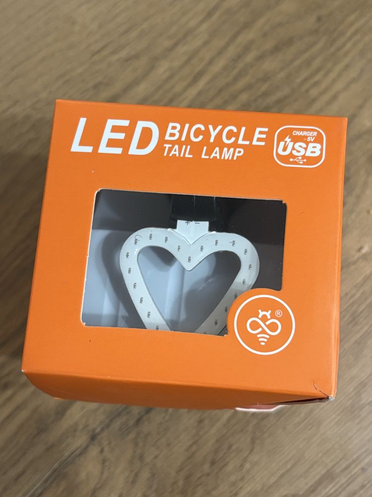 Lampka rowerowa serce led Usb