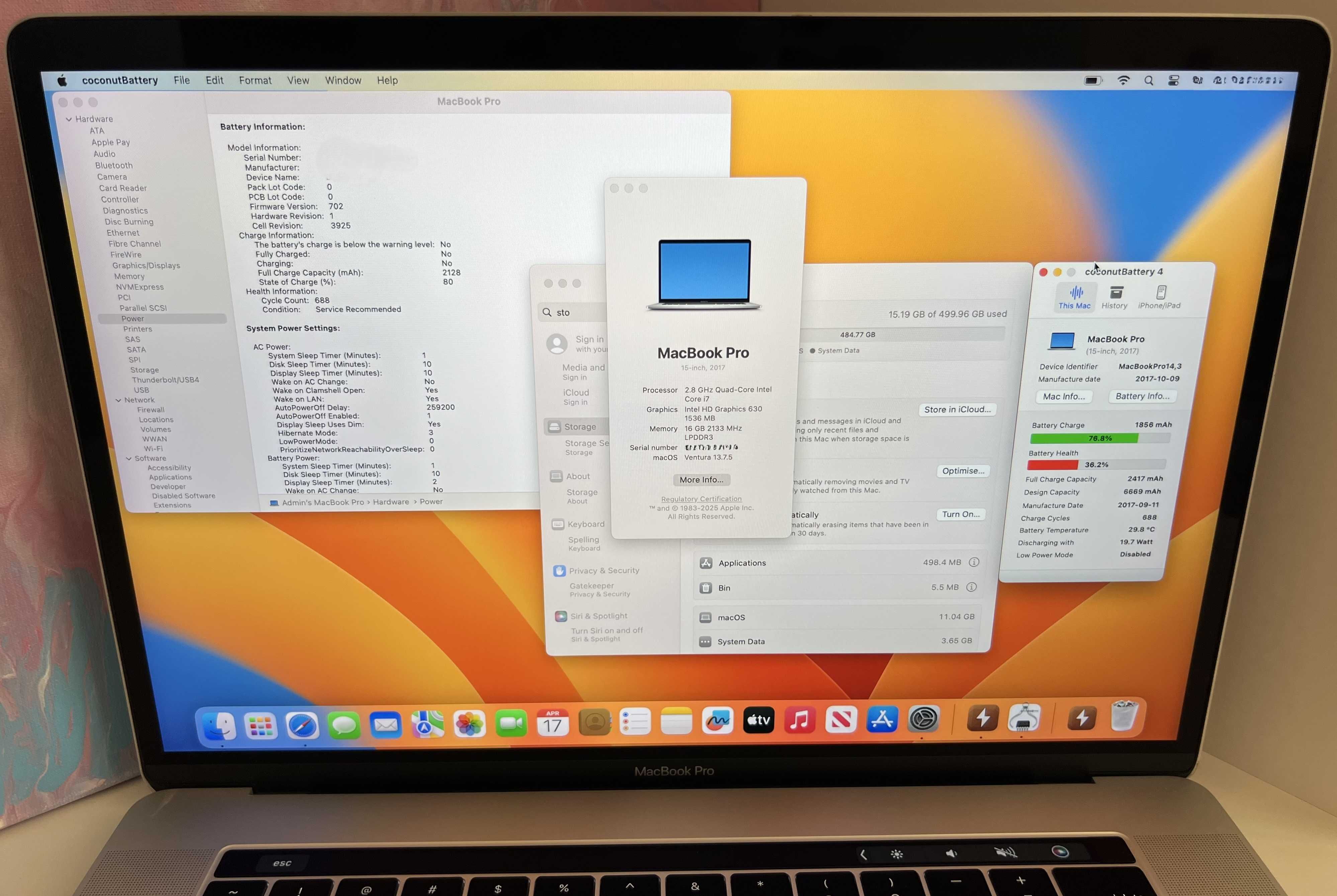 MacBook Pro 2017 i7 | 16Gb | SSD 512gb | Radeon Pro 560