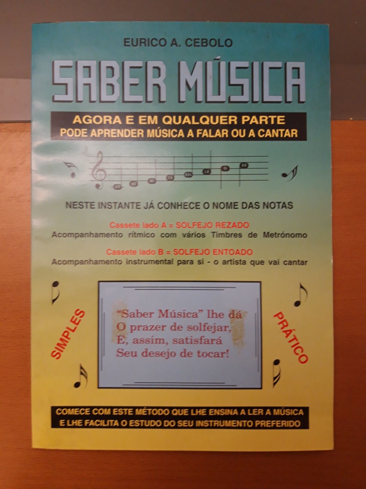 Livro de Eurico A. Cebolo: Saber Música (com cassete)