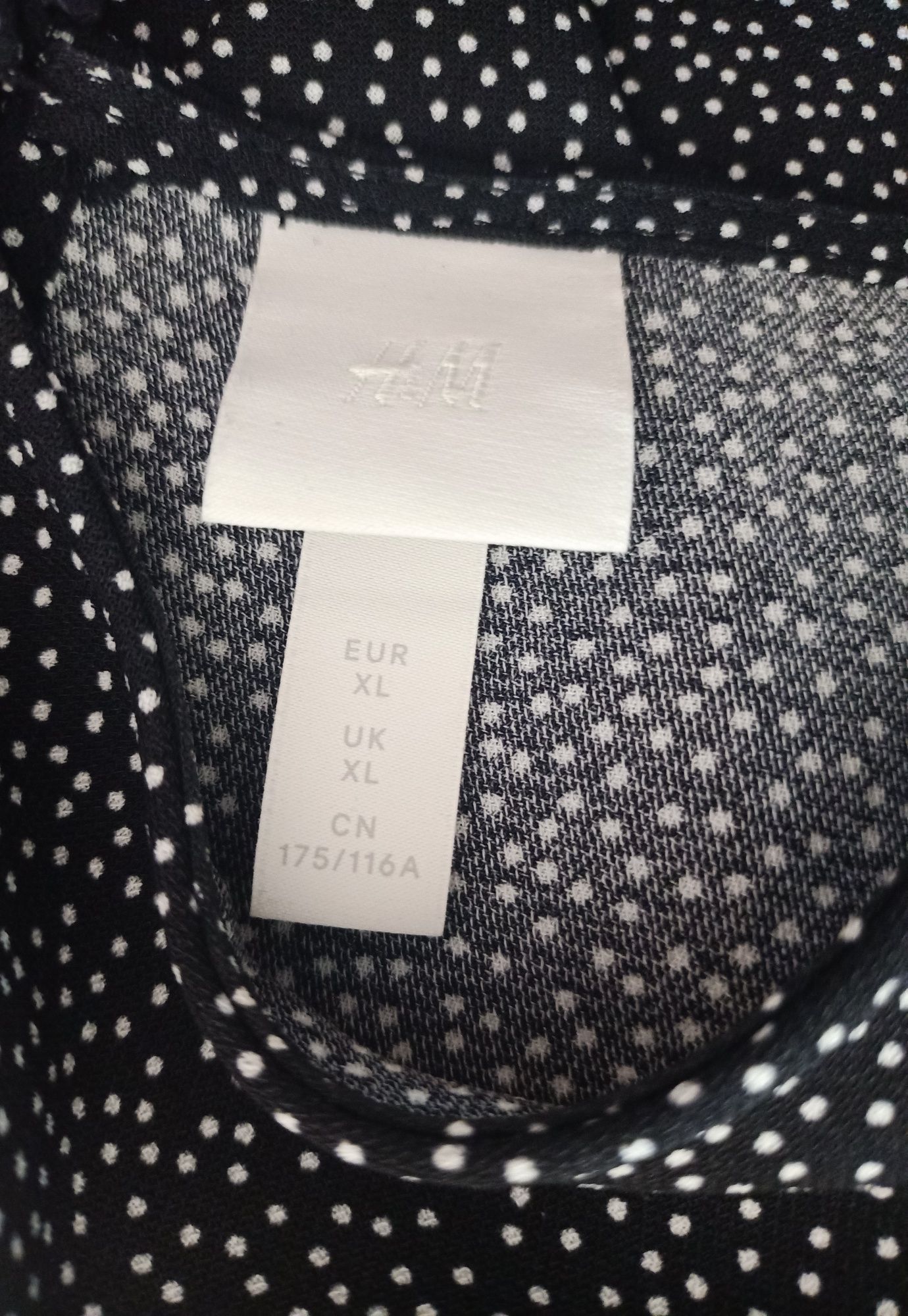 Czarno biała sukienka w groszki kropeczki h&m rozmiar XL