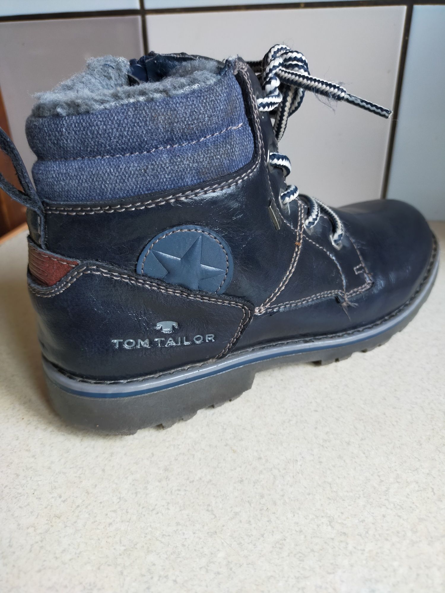 Tom Tailor Trapery buty zimowe kozaki dziecięce 34