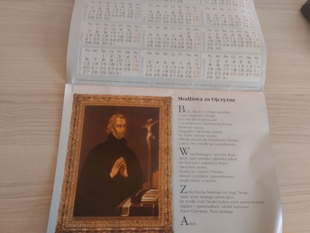 Stary kalendarz z 2003 roku, 265 dni z Maryją